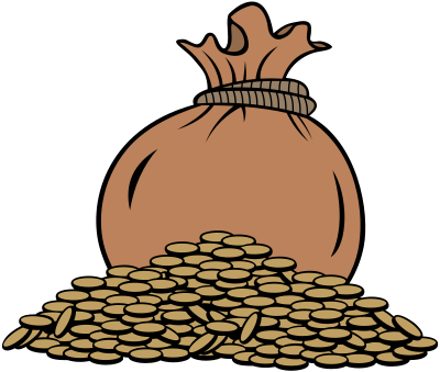 Bag of gold coins clipart