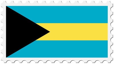 Bahamas flag stamp clipart