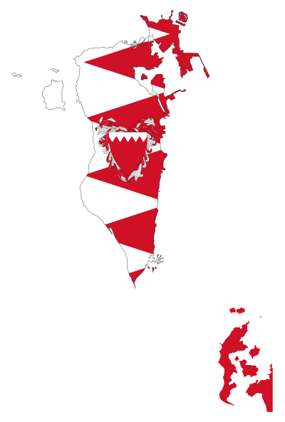Bahrain Map Flag With Coat Of Arms clipart