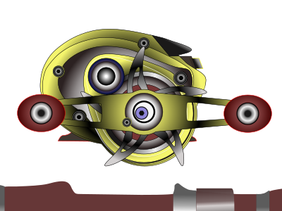 Bait cast reel clipart