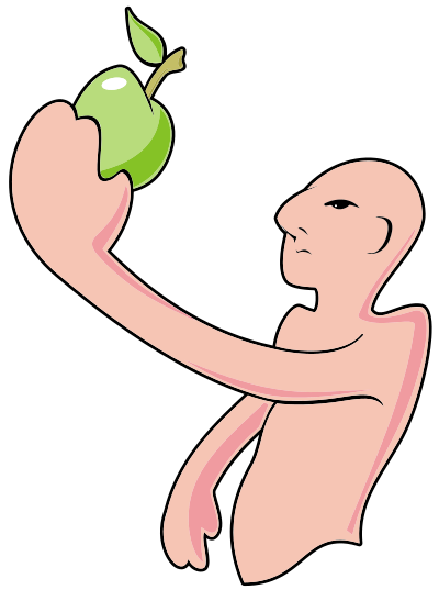 Bald Man And The Apple clipart