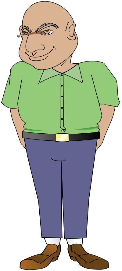 Bald Man Standing clipart