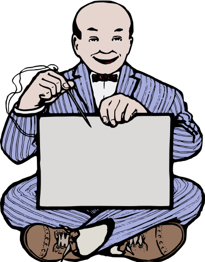 Bald Needle Man Frame - Colour Remix clipart