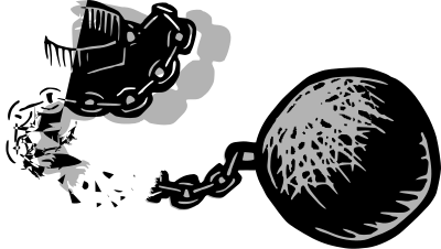 Ball and chain broken clipart