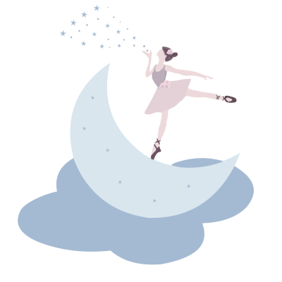 Ballerina On The Moon clipart