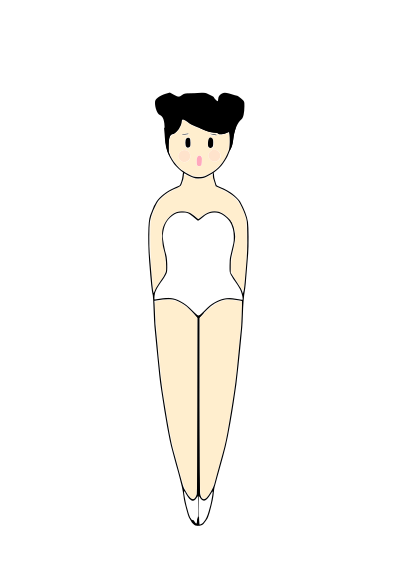 Ballerina pencil pal in bathing suit clipart
