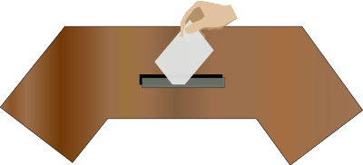 Ballot box front with hand clipart