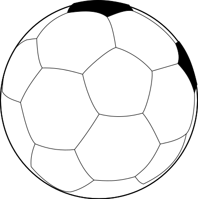 Balon de futbol azul clipart