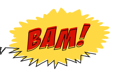 Bam comic book sound effect no background clipart