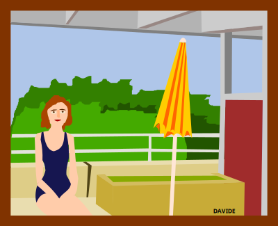 bambina al mare in Toscana - Italia clipart