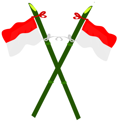 Bamboo and Indonesian flag-2 clipart