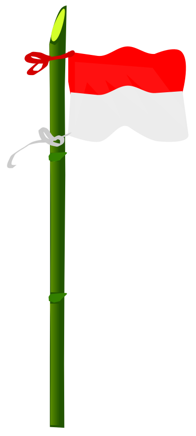 Bamboo and Indonesian flag clipart