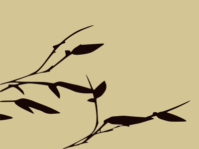 Bamboo leaves silhouette clipart