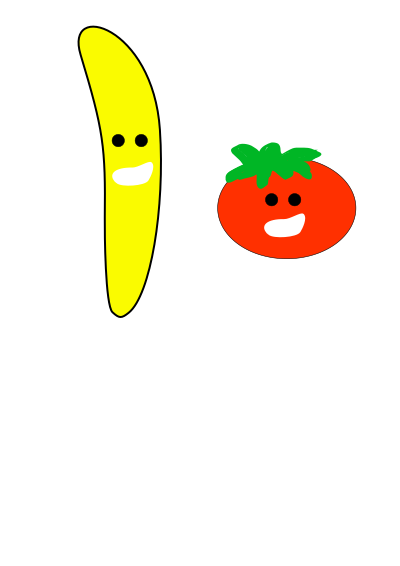 Banana and Tomato clipart