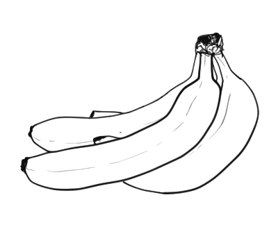 Banana Bunch Line Art clipart