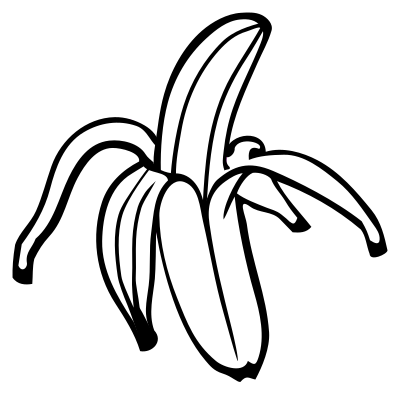 Banana - lineart clipart