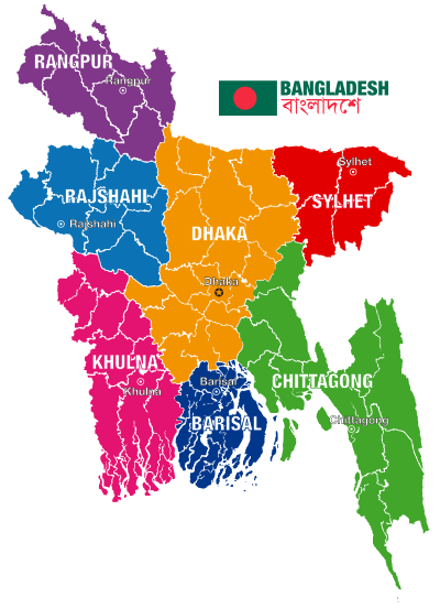 Bangladesh Political Map clipart