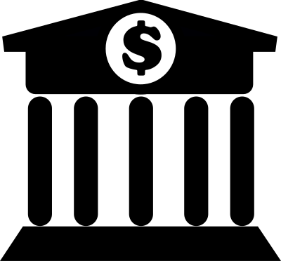 Bank building Icon generic monochrome clipart