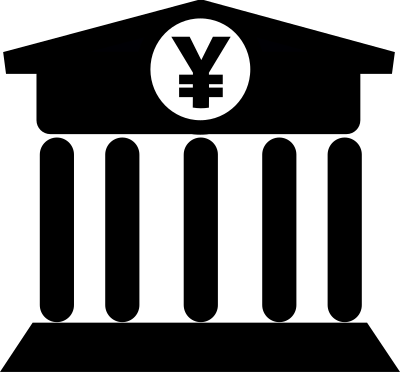 Bank with Yen Icon clipart