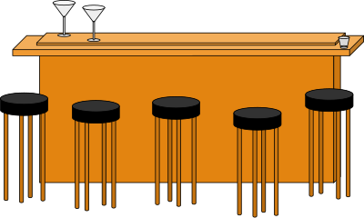 Bar with stools clipart