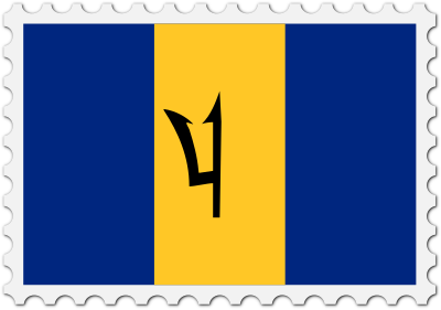 Barbados flag stamp clipart