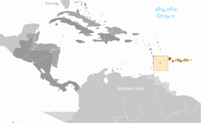 Barbados location label clipart