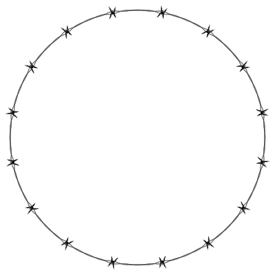Barbed Wire Circle Frame Border clipart