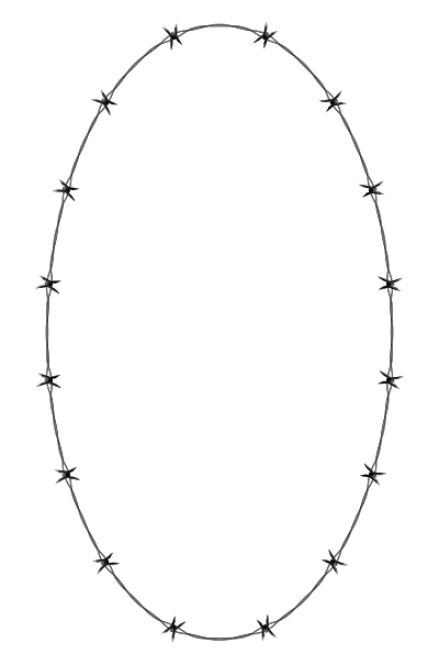 Barbed Wire Ellipse Frame Border clipart