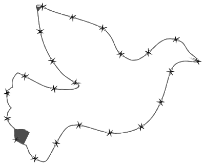 Barbed Wire Peace Dove clipart