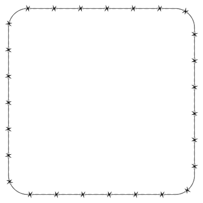 Barbed Wire Rounded Square Frame Border clipart