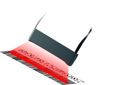 Barcode scanner scanning barcode clipart