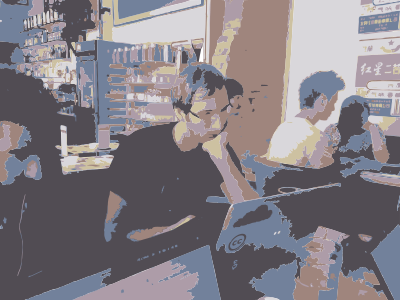 Barry Working at Bookworm clipart
