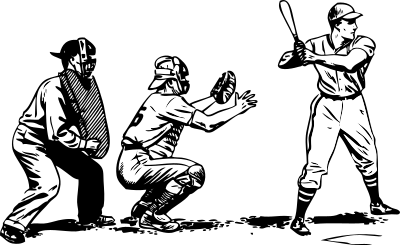 Baseball at bat clipart