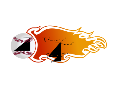 Baseball Flames clipart
