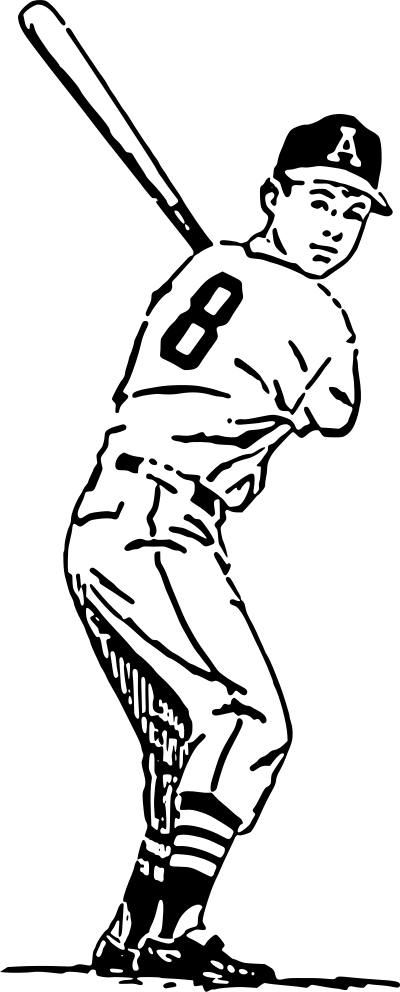 Baseball player clipart