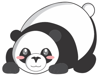 Bashful Cartoon Panda clipart