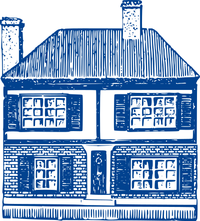 Basic Blue House Front clipart