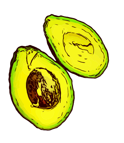 Basic Colour Avocado Sliced clipart
