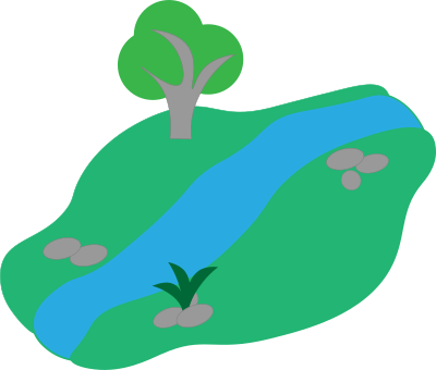 Basic Stream with Basic Tree clipart