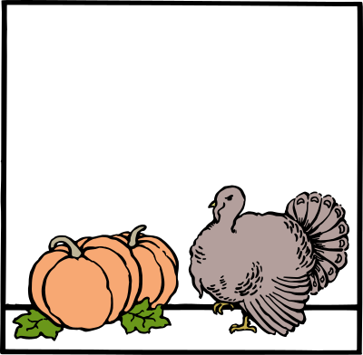 Basic Thanksgiving Day Frame - Colour Remix clipart