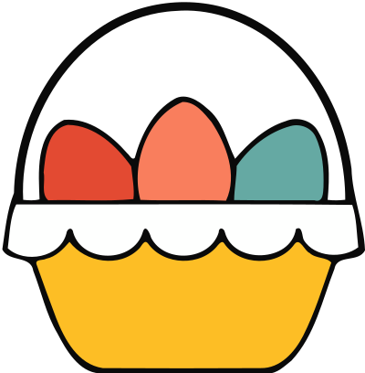 Basket of eggs clipart