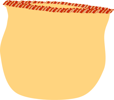 Basket with a braided rim clipart