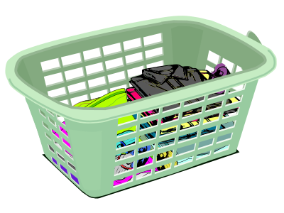 Basket With Folded Laundry clipart