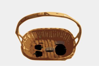 Basket with fruit clipart