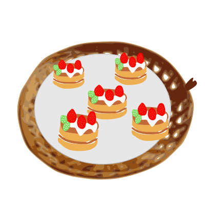 Basket with pancake clipart