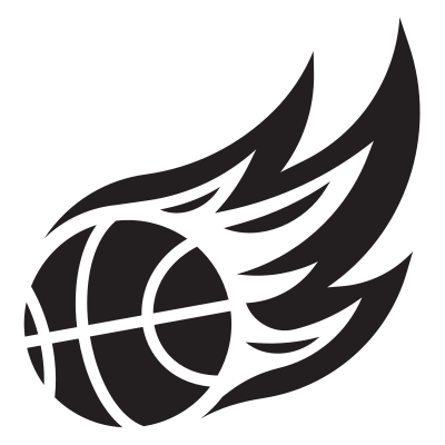Basketball logo with flame trail clipart