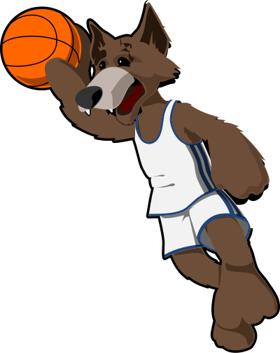 Basketball wolf clipart