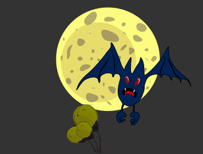 Bat and moon. clipart