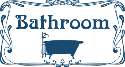 Bathroom door sign clipart