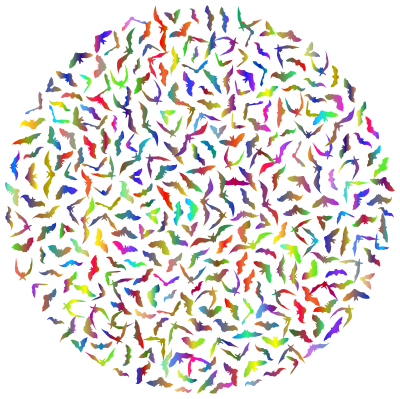 Bats In A Circle Polyprismatic clipart